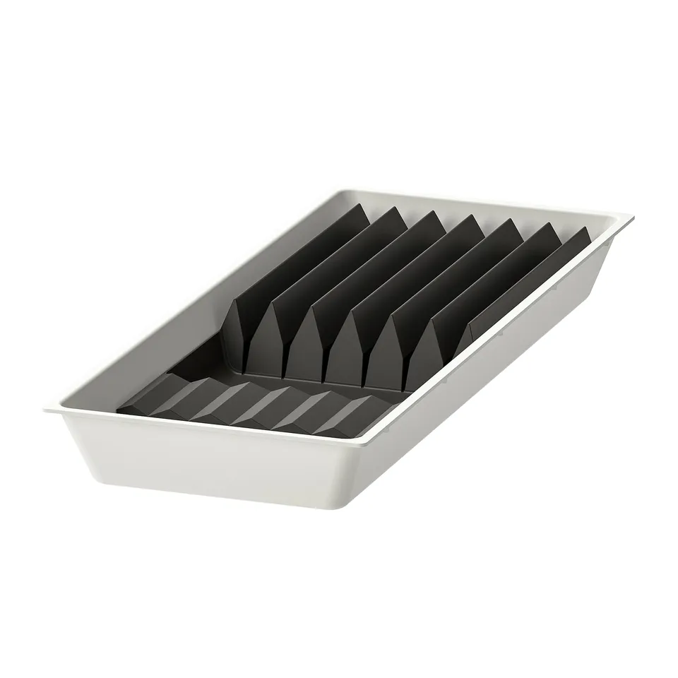 UPPDATERA, white grey organiser, plastic rubber, rectangular.
