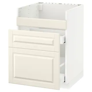 METOD / MAXIMERA base cb f HAVSEN snk/3 frnts/2 drws, white/Bodbyn off-white, 60x60x80 cm
