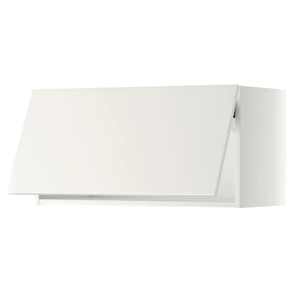 White kitchen cabinet, rectangular, smooth finish, modern design, part of the METOD system.