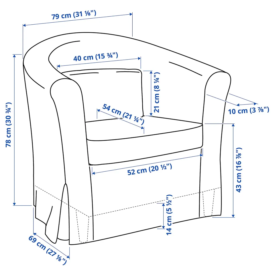 TULLSTA Armchair, Naggen grey-green