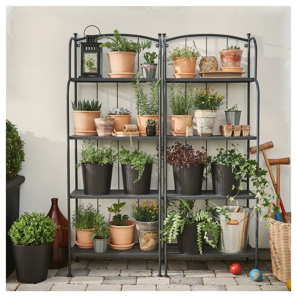 LÄCKÖ Shelving unit, outdoor, grey, 61x160 cm