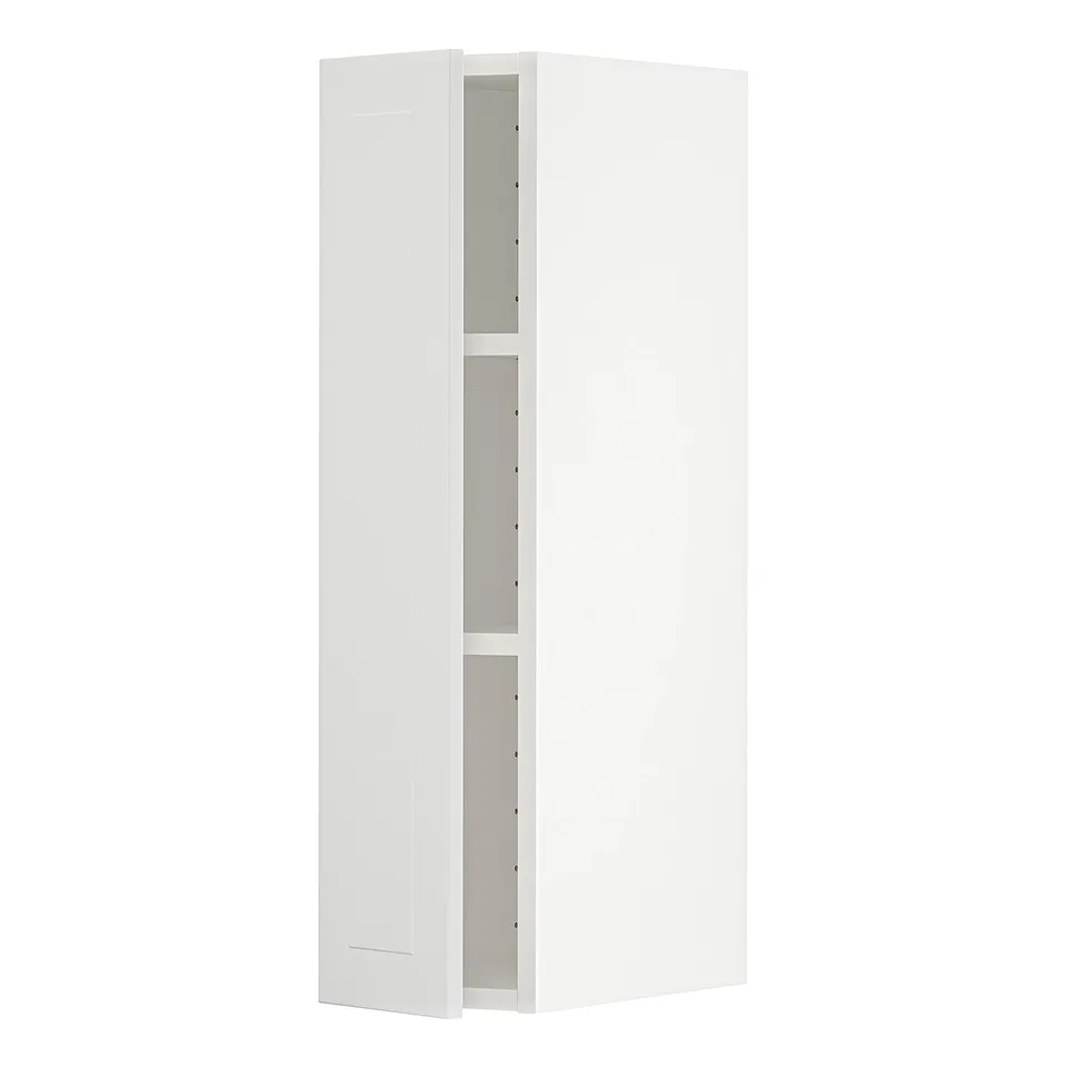 White METOD kitchen cabinet with two shelves.