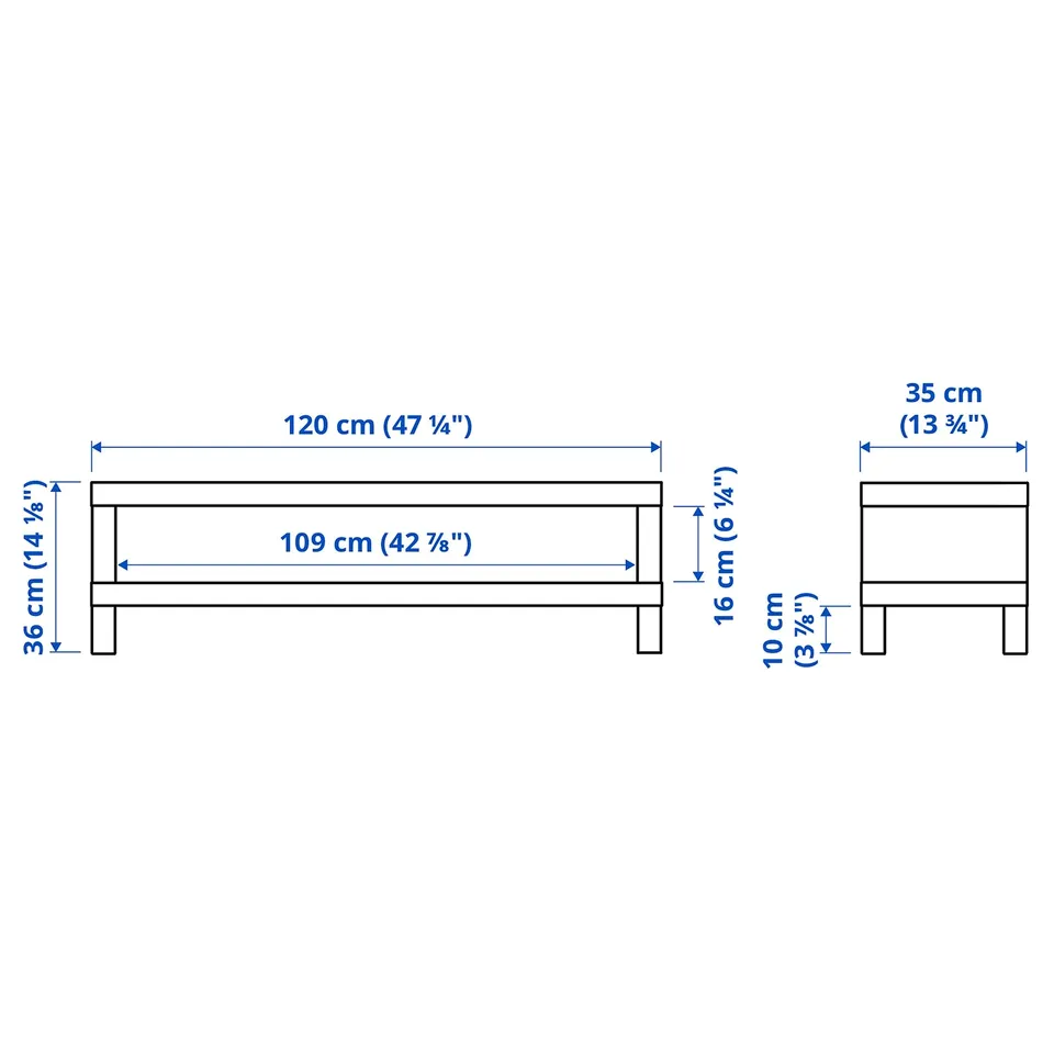 LACK TV bench, black-brown, 120x35x36 cm