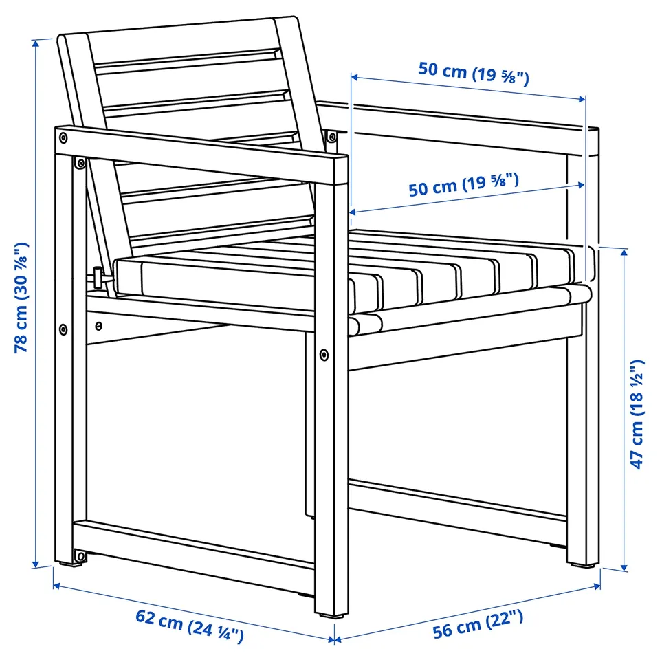 Illustration with measurements for the product: NÄMMARÖ.