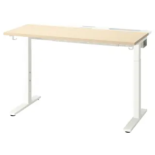 MITTZON desk, birch veneer/white, 120x60 cm