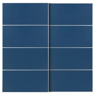 MEHAMN pair of sliding doors, aluminium/double sided blue, 200x201 cm