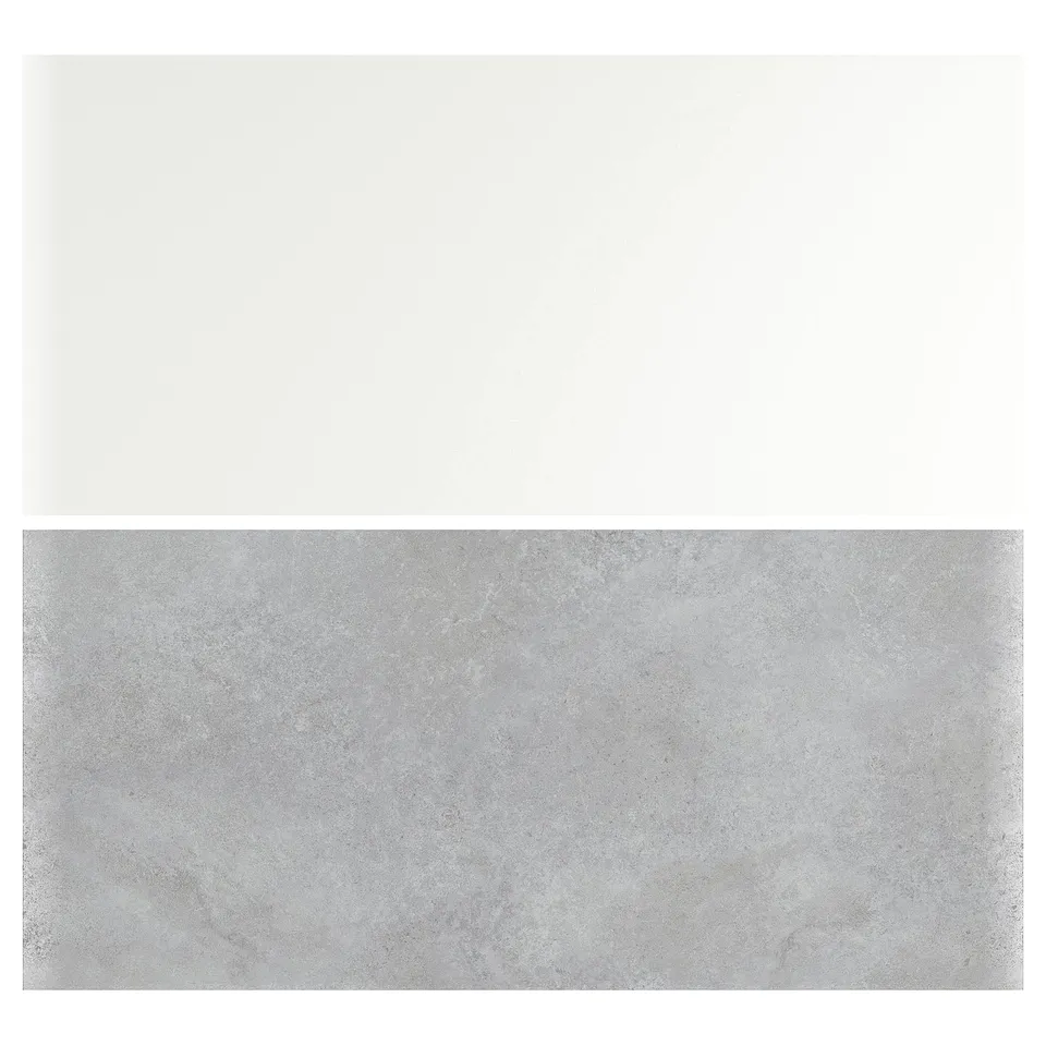 LYSEKIL Wall panel, double sided light grey/concrete effect matt white, 119.6x55 cm