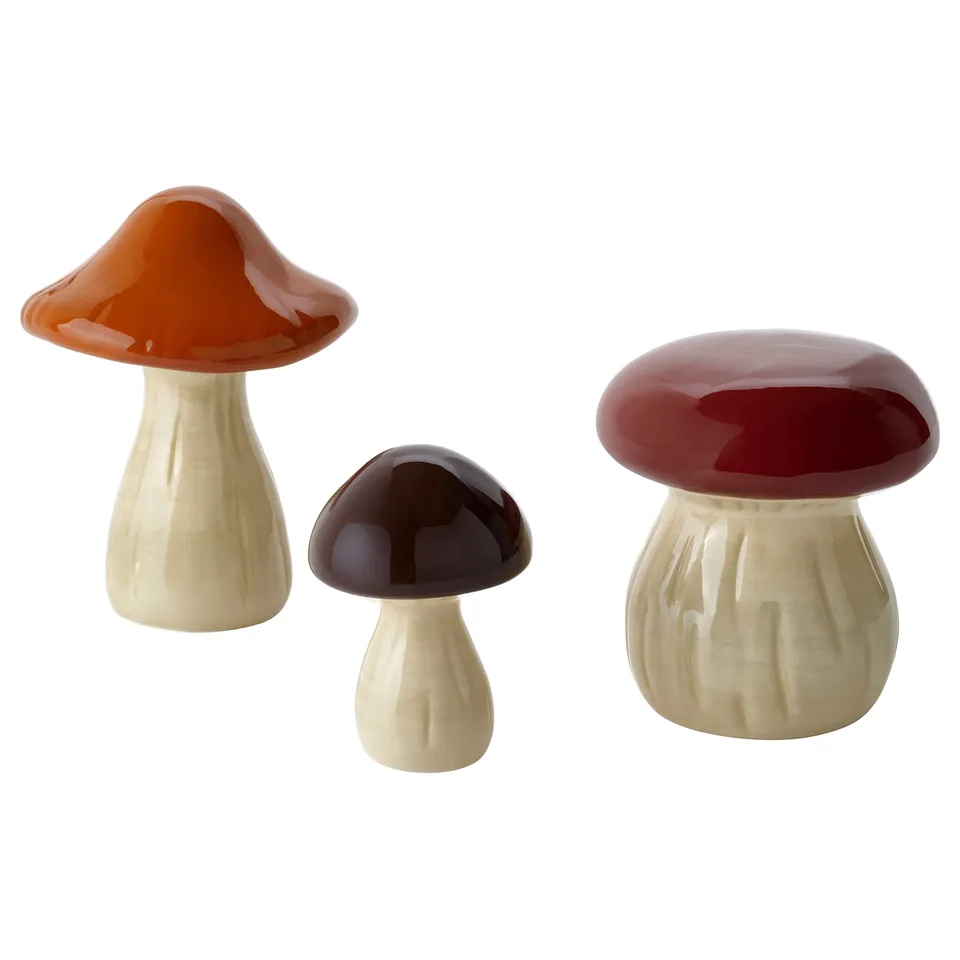 HÖSTAGILLE Decoration set of 3, mushroom