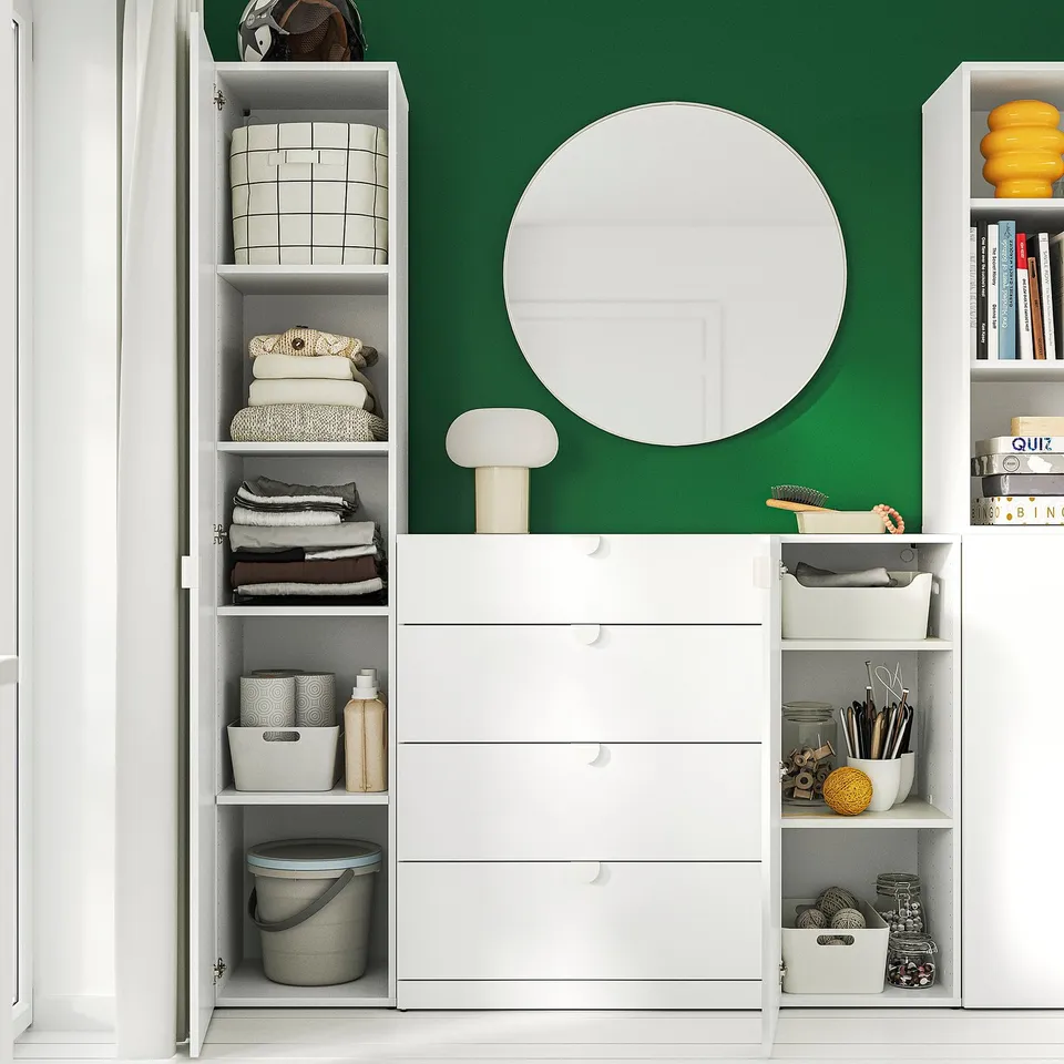 LASTARE Storage combination, white, 380x42x201 cm