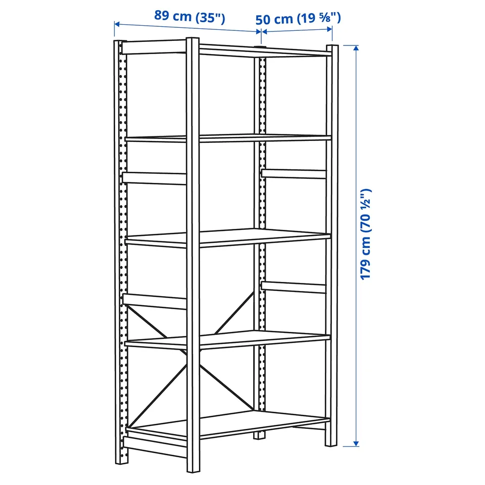 Illustration with measurements for the product: IVAR.