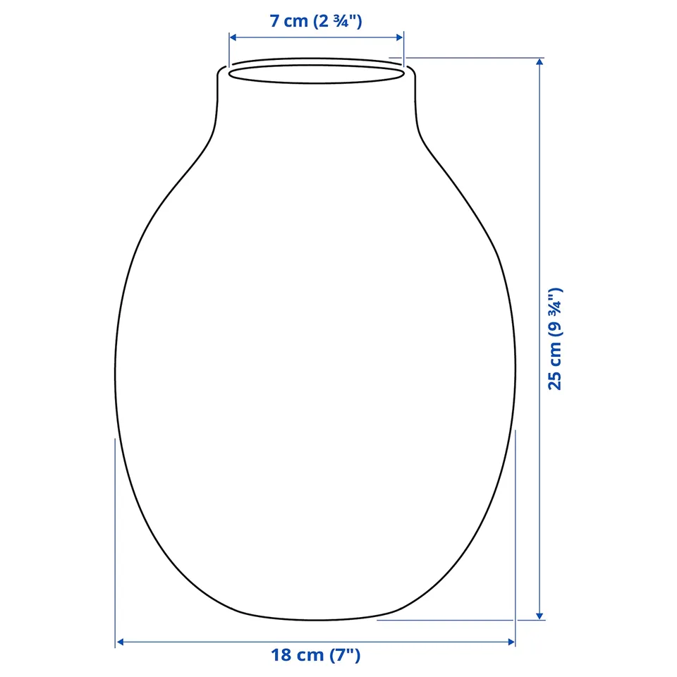 Illustration with measurements for the product: BLODBJÖRK.