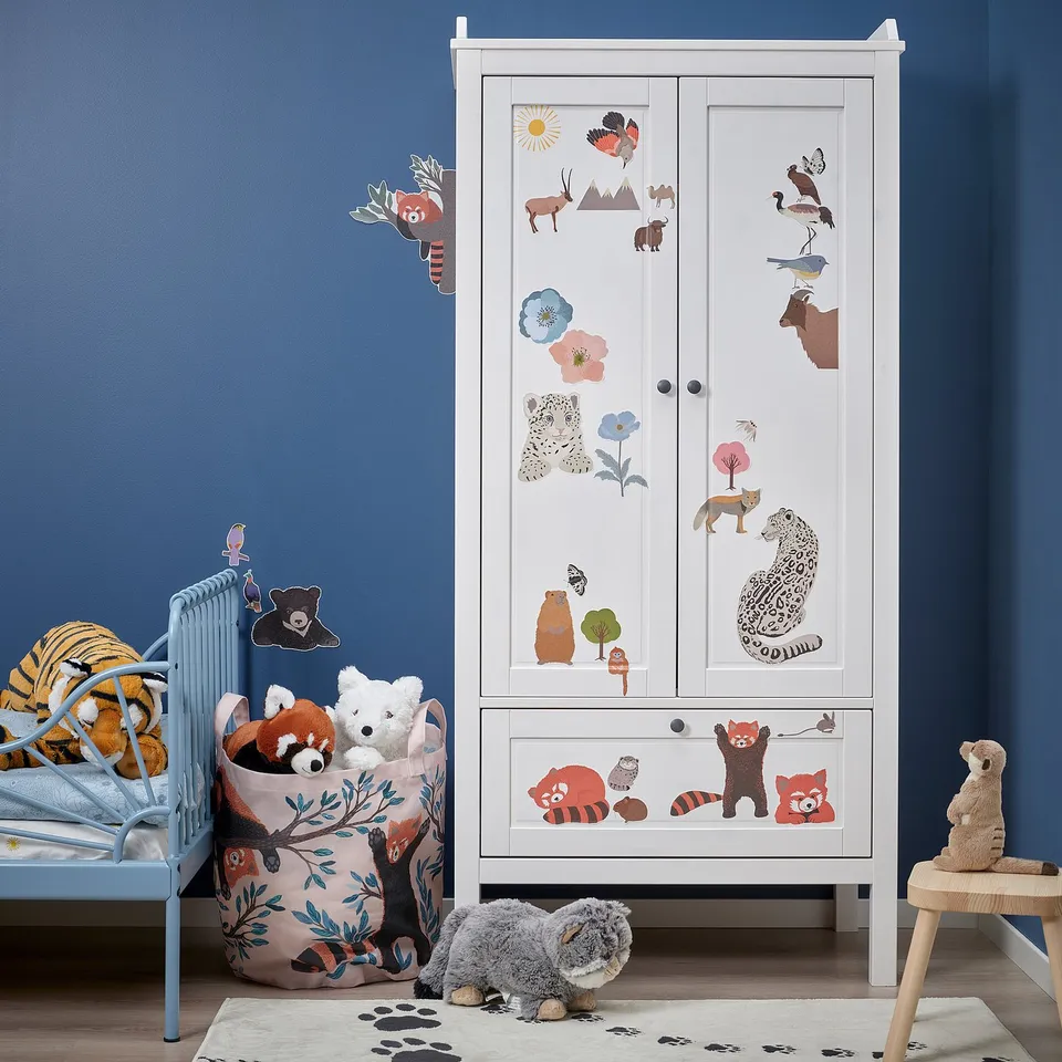 ALPTALL Decoration stickers, set of 3, multicolour/Himalayan animals and plants