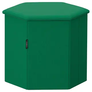 KJUGE pouffe with storage, Vissle deep green, Height 33 cm