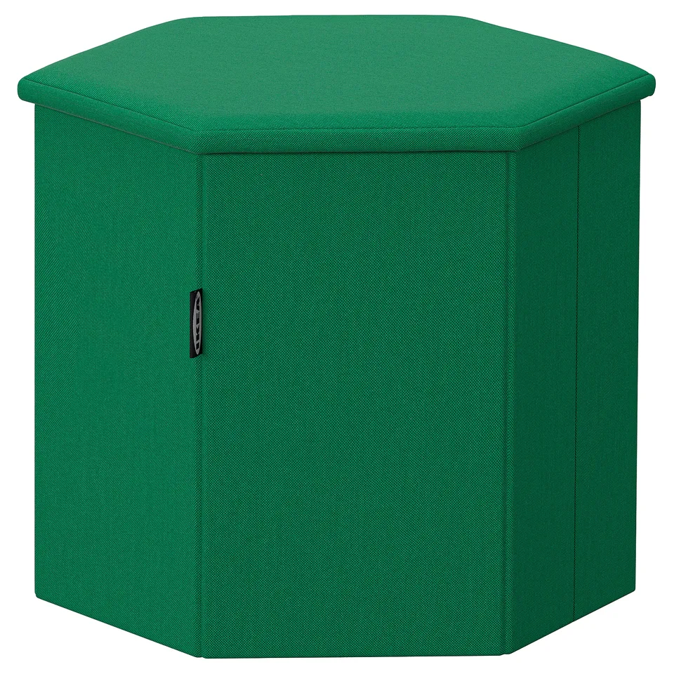 KJUGE Pouffe with storage, Vissle deep green