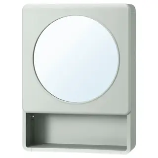 IVÖSJÖN mirror cabinet with 1 door, green, 44x15x59 cm