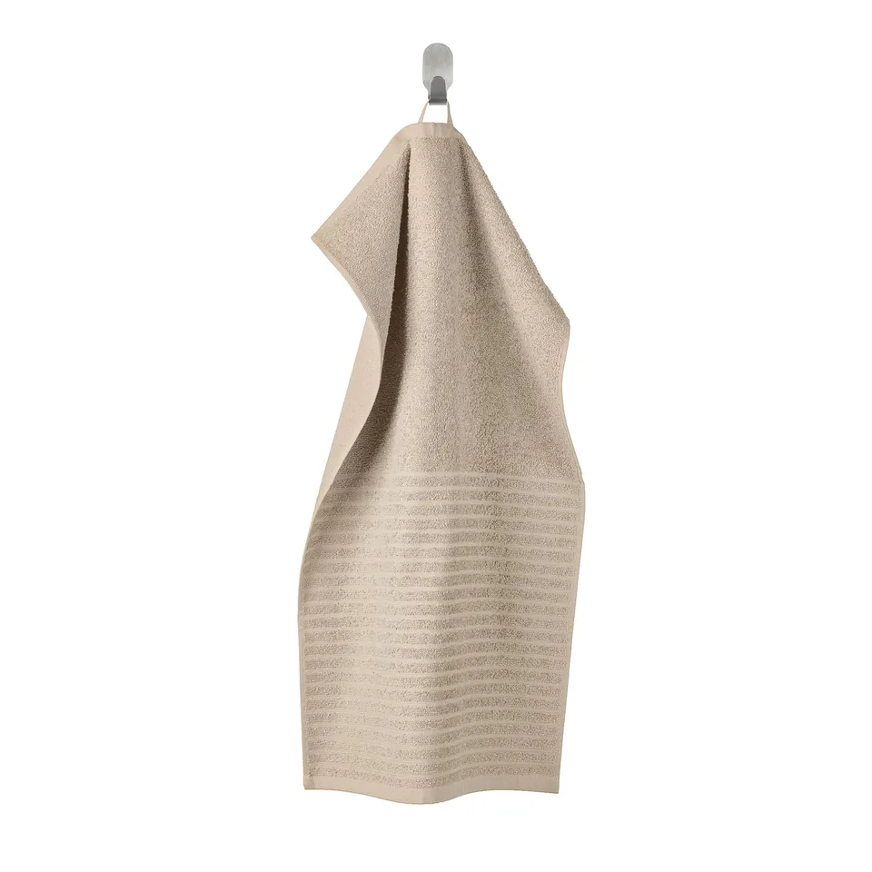 VÅGSJÖN towel, beige, cotton, rectangular, hanging.