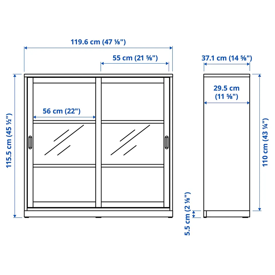 Illustration with measurements for the product: TONSTAD.