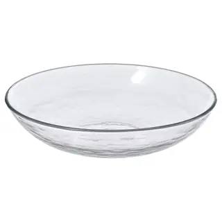 STRANDKRABBA deep plate, glass/transparent, 19 cm