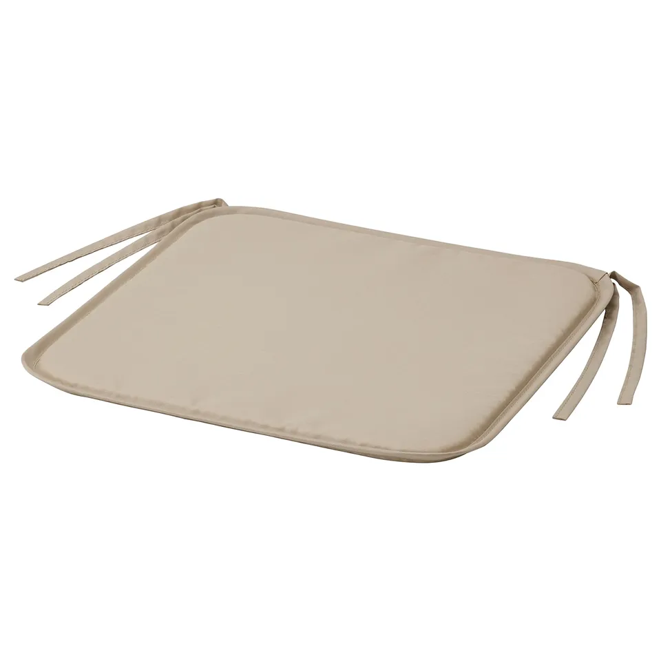 Beige BRÄMÖN chair cushion, square, water-resistant fabric.