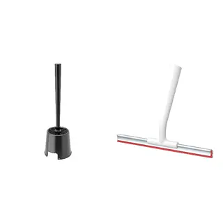 BOLMEN/LILLNAGGEN set: toilet brush/holder + squeegee