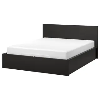 MALM ottoman bed, black-brown, 160x200 cm