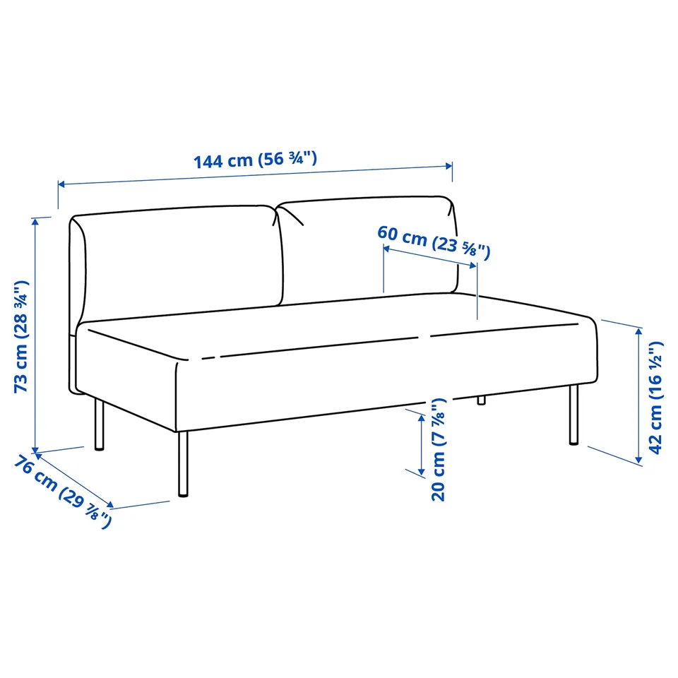 Illustration with measurements for the product: LILLEHEM.