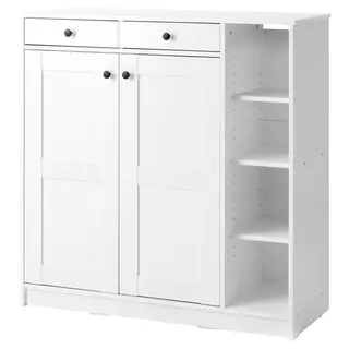 VITBERGET shoe cabinet/storage, white, Depth 40 x Height 107 x Width 105 cm