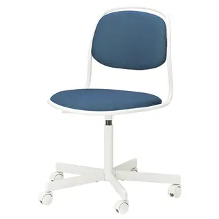 ÖRFJÄLL swivel chair, white/Vissle dark blue, Width 68 x Depth 68 cm
