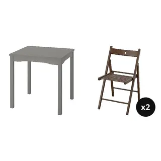 FRÖSVI/HAUGA set: dining table + chair x2