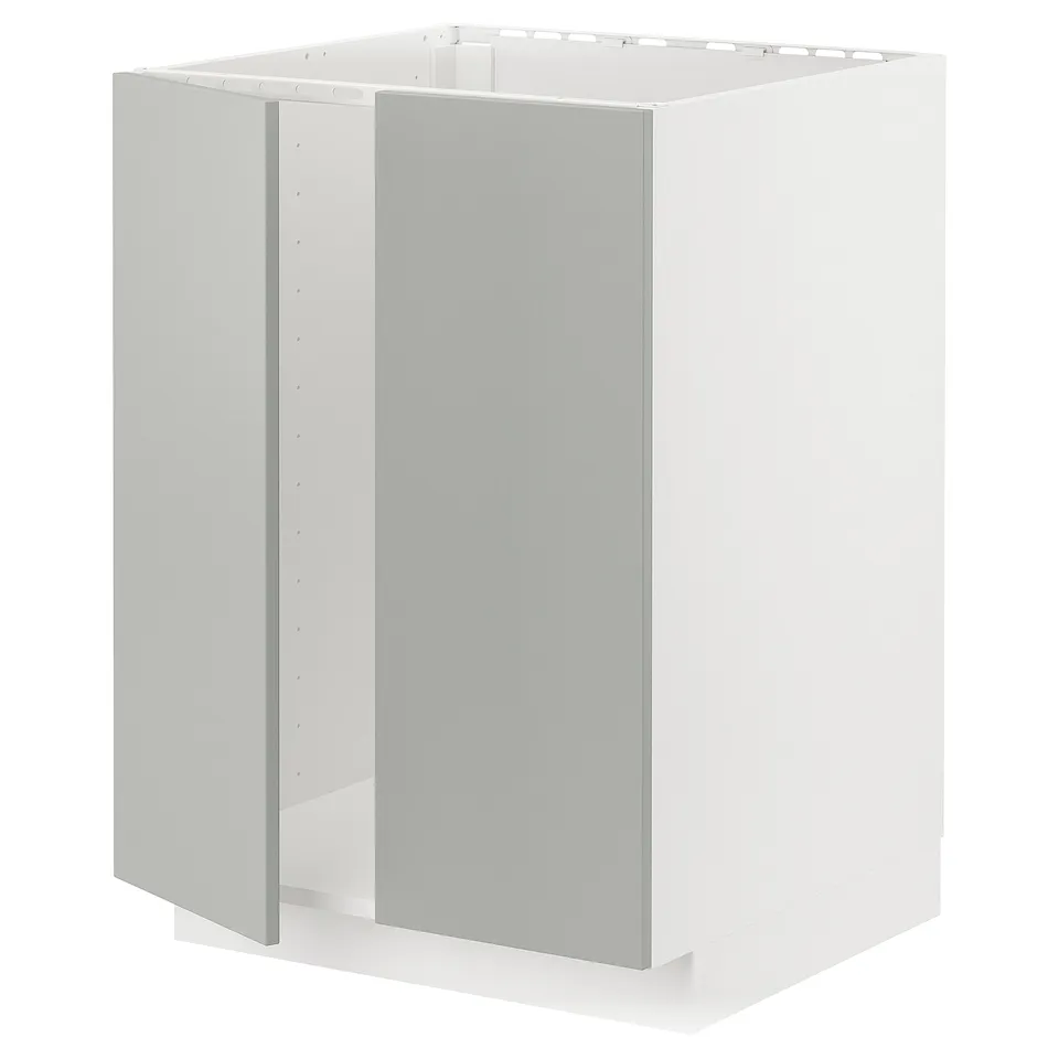 METOD kitchen unit in light grey with modern design and clean lines, made of fibreboard and particleboard.