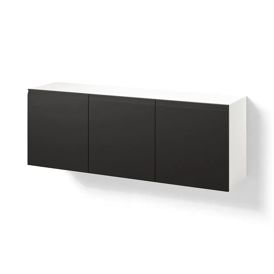 BESTÅ Wall-mounted cabinet combination, white/Hammarsmed anthracite, 180x42x64 cm