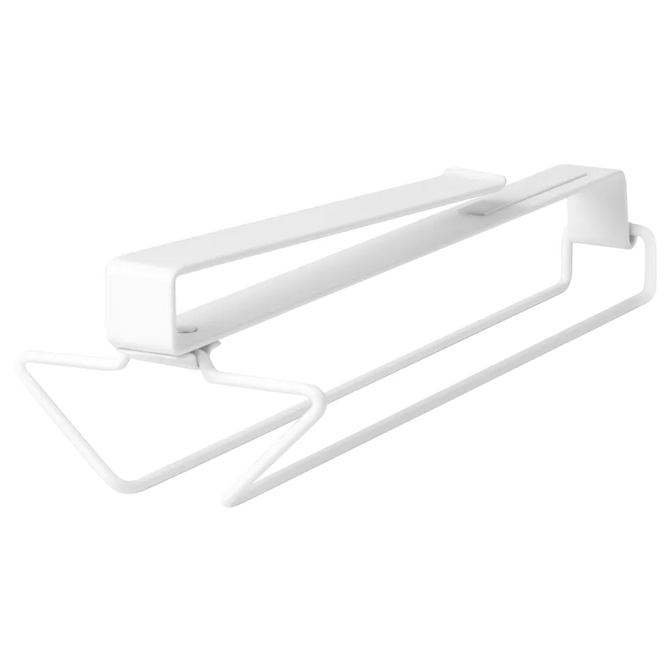 White PÅLYCKE rack holds 3 wine glasses, steel with powder coat.