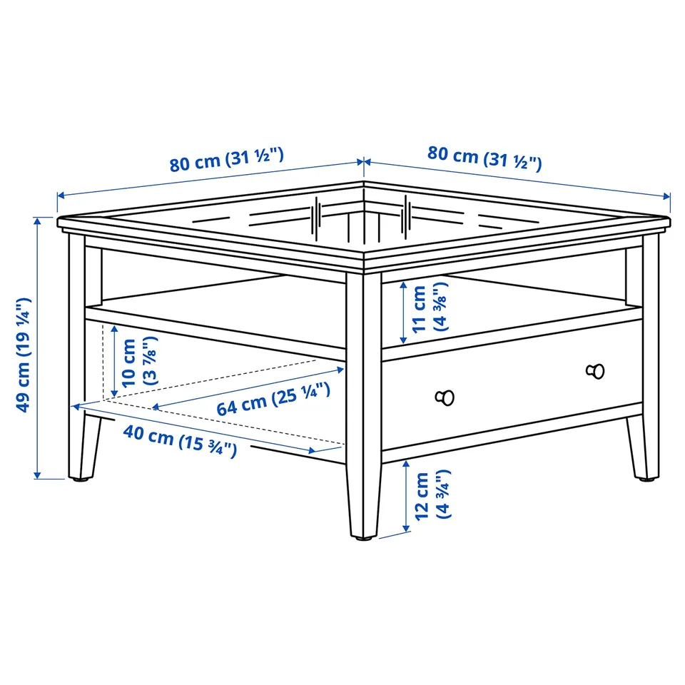 Illustration with measurements for the product: IDANÄS.