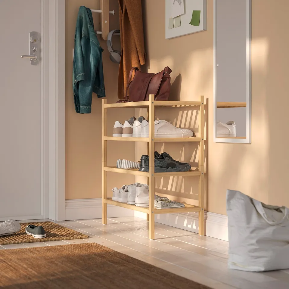 VASSKÄR Hallway furniture, set of 2, bamboo