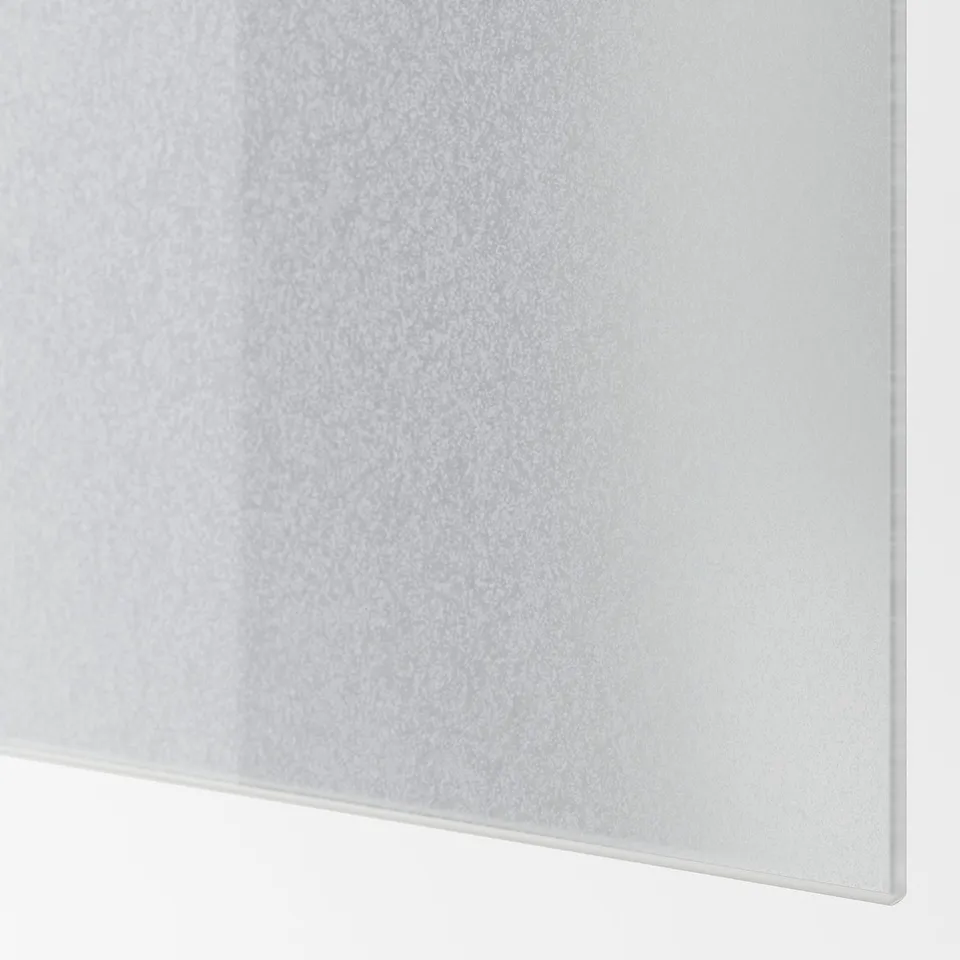 Close-up of frosted glass panel, smooth texture, sleek edge.