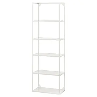 ENHET high fr w shelves, white, 60x30x180 cm