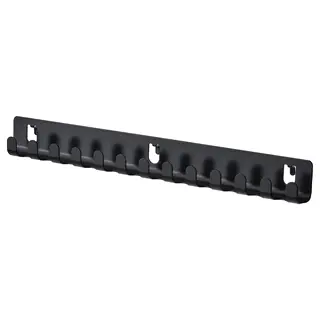 SKÅDIS hook rack, black, Depth 2 x Height 3 x Width 28 cm