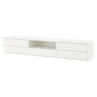 EKET media storage combination, white, 210x35x35 cm