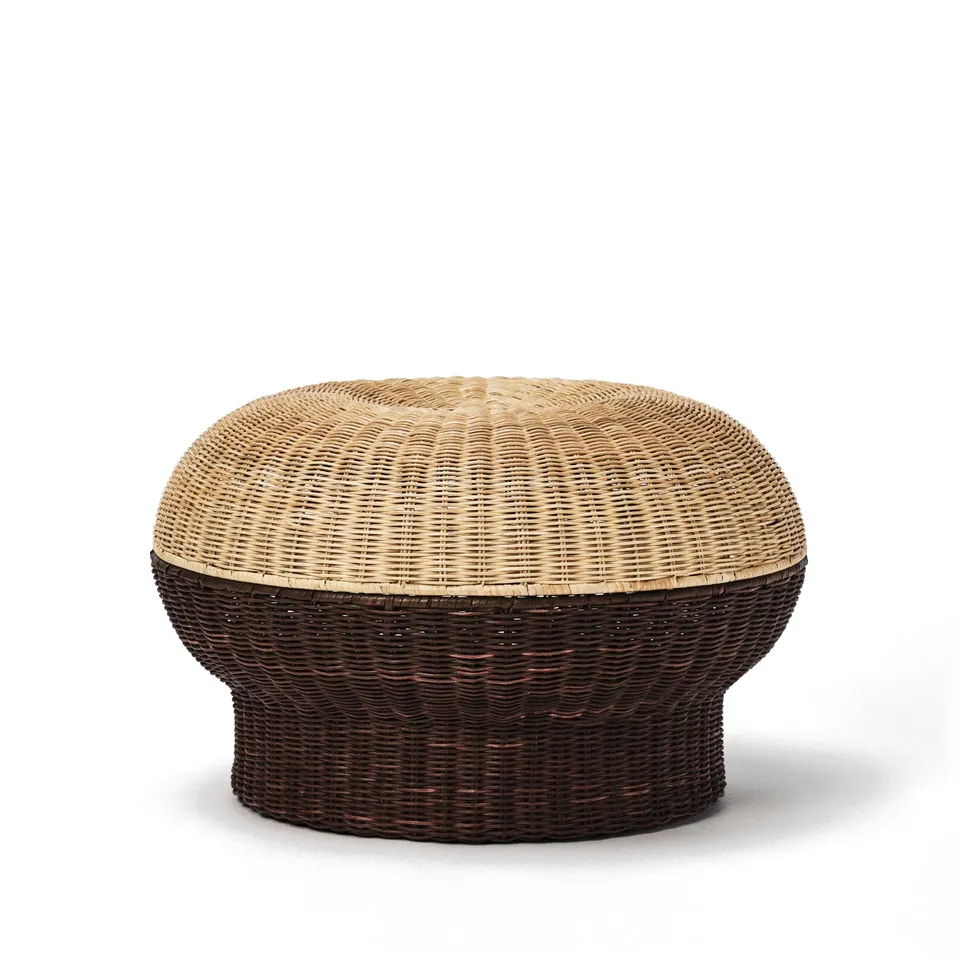 IKEA PS 2026 Footstool with storage, rattan brown-red