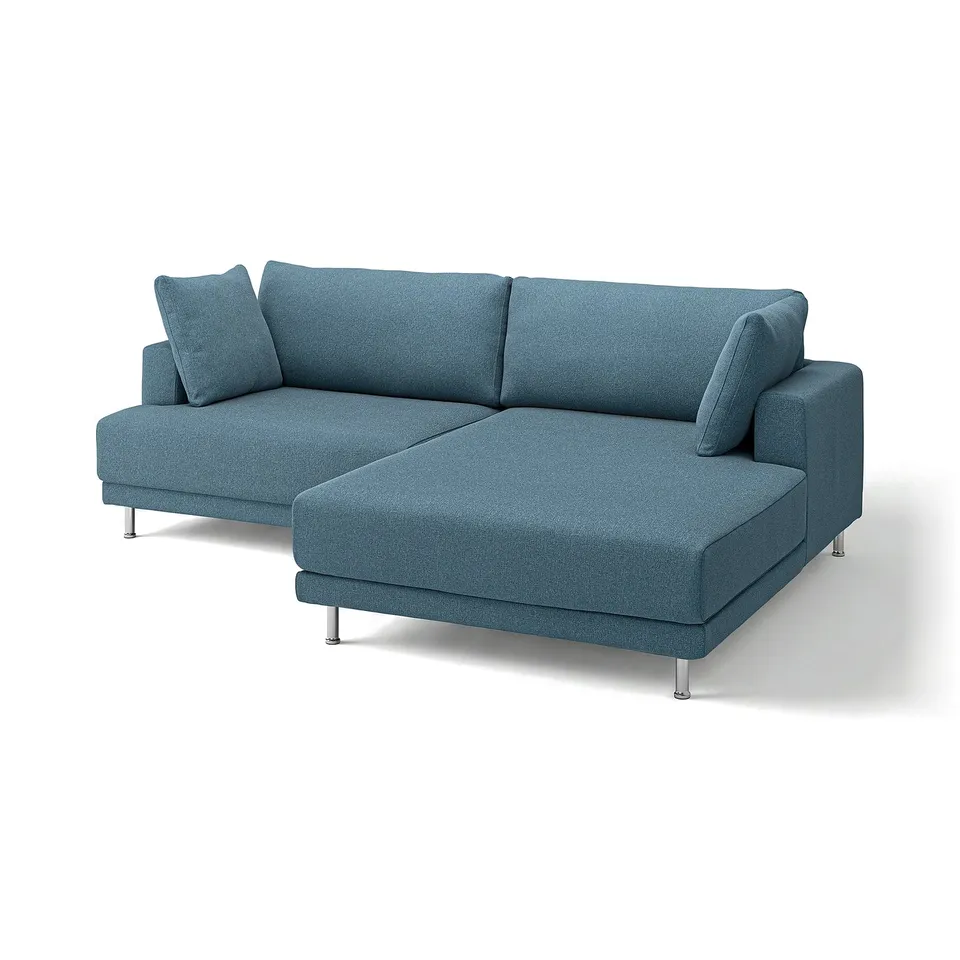 UPPÅKRA blue sectional sofa. Comfortable with deep seats and sleek modern design.