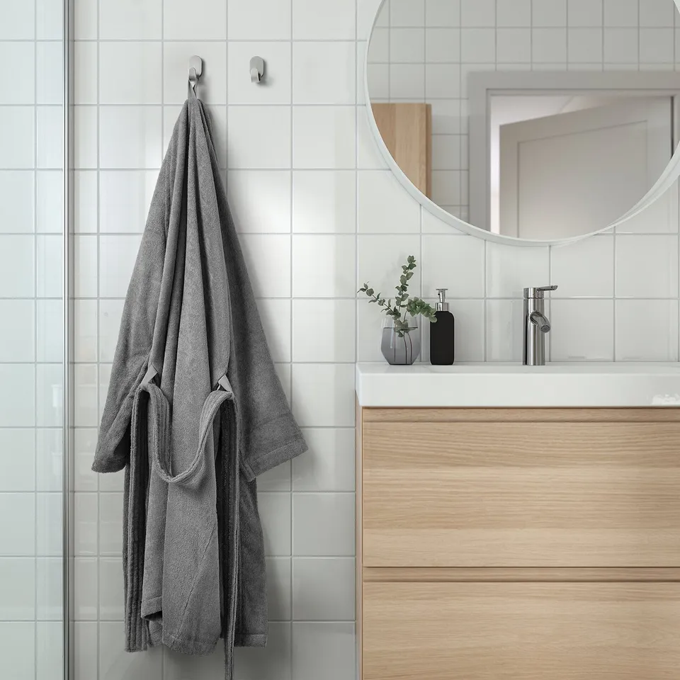 ROCKÅN Bath robe, grey, S/M