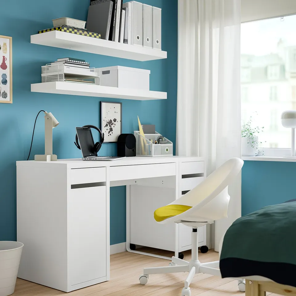 MICKE Desk, white, 105x50 cm