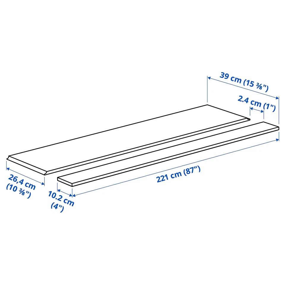 ASPUDDEN Cover panel for lighting, light grey, 221 cm