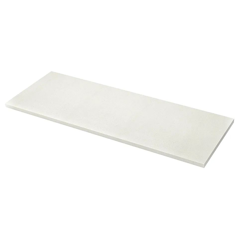 Light grey SÄLJAN worktop, rectangular shape, laminate surface, smooth and rounded edges.