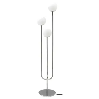 SIMRISHAMN floor lamp, chrome-plated/opal white glass, Height 158 cm