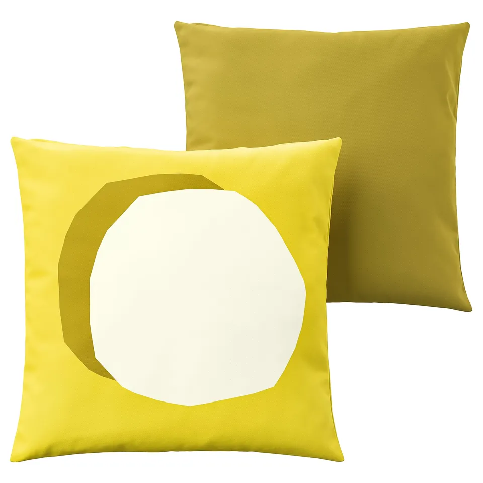 GULLBERGSÖ / HJÄRTERÖ Cushion, set of 2, bright yellow/white bright pink/bright orange/out/indoor, 50x50 cm
