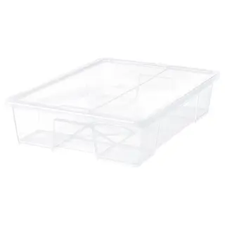 SAMLA box with lid, transparent, 79x57x18 cm/55 l