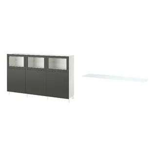 BESTÅ set: storage combination with doors + top panel