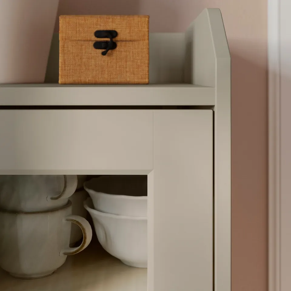 HAUGA Sideboard, beige, 140x46x84 cm