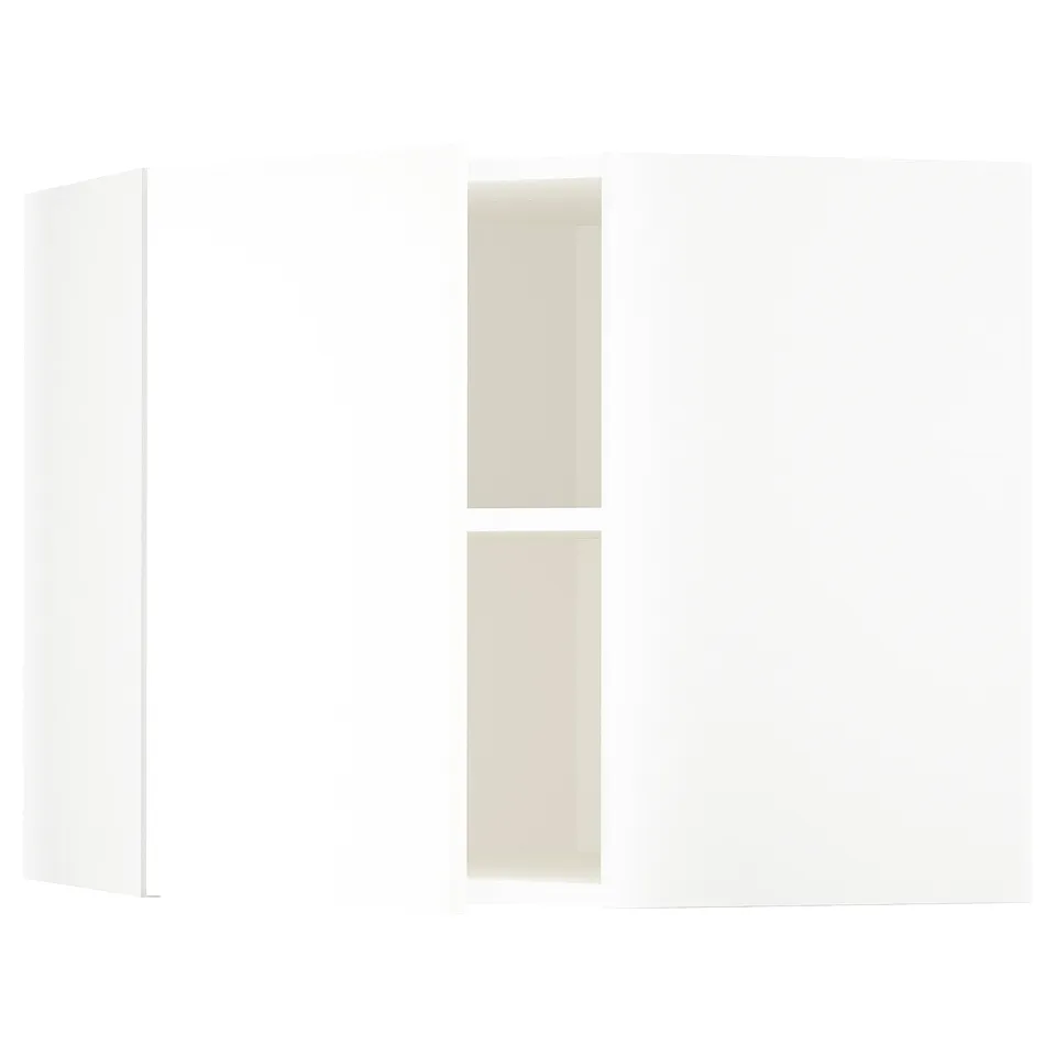 METOD kitchen unit in white; rectangular with two vertical sections, adjustable shelves.